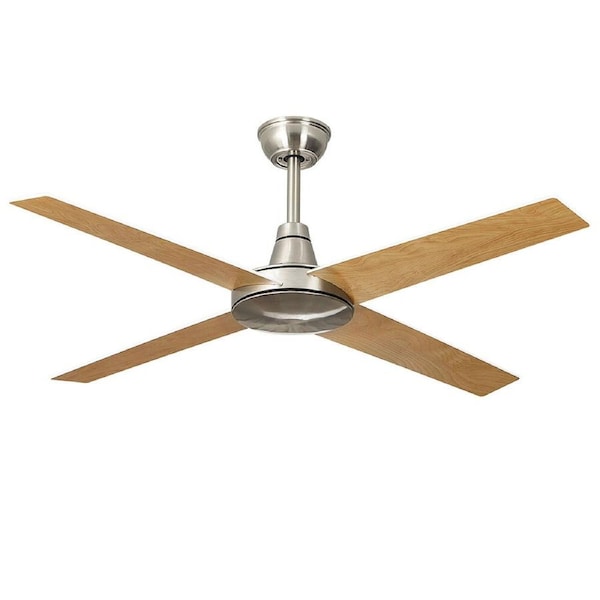 Krear 52'' Ceiling Fan Fans 1320mm Light Wall Remote Control Fans 4 Wood Blades Wood - No Light