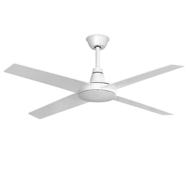 Krear 52'' Ceiling Fan Fans 1320mm Light Wall Remote Control Fans 4 Wood Blades White - No Light