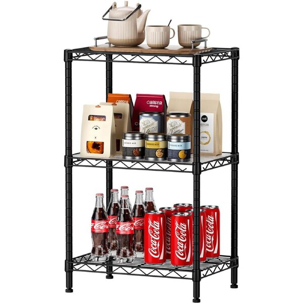 CARLA HOME 3-Tier Adjustable Metal Storage Shelves Wire Rack Organizer for Kitchen, Pantry, Bathroom or Laundry Room (45cm W x 40cm D x 103cm H)