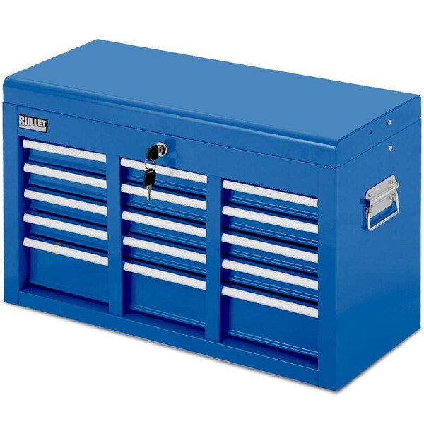 BULLET 9 Drawer Tool Box Chest, Organiser Mechanic Garage Storage Toolbox Set - Blue