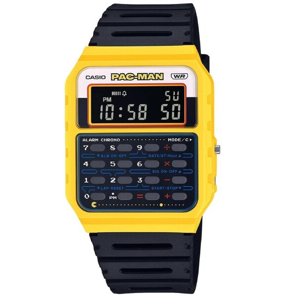 Casio Pac-Man 45th Anniversary Unisex Digital Calculator Watch CA-53WPC-1B