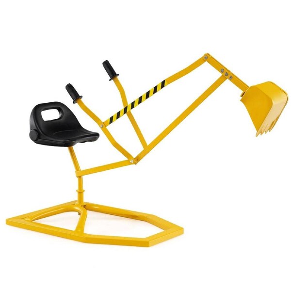 Babyjoy Sand Digger Toy Sandbox Toy w/Shovel 112cm 2-Handed Control Outdoor 360° Rotatable Ride on Excavator