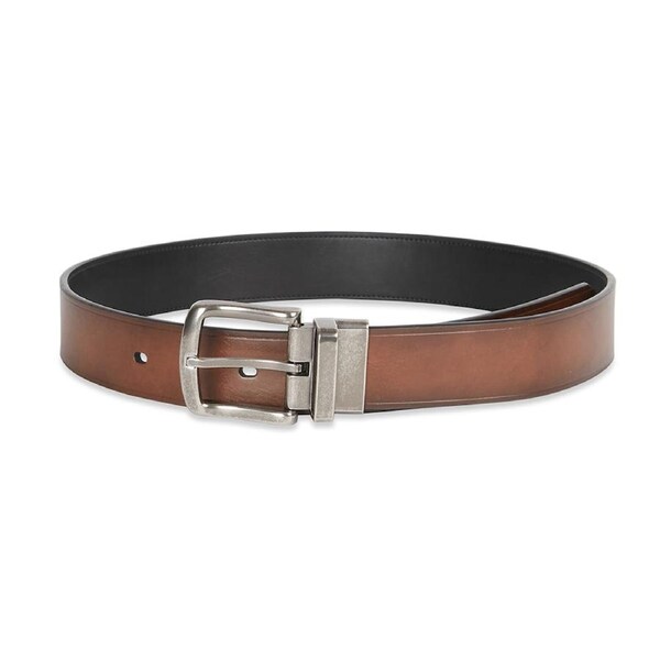 Ben Sherman Men's Reversible Casual Fashion Waist Belt Tan/Black XL