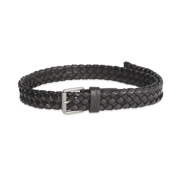 Ben Sherman Men's Woven Braided Leather Fashion Waist Casual Belt Black M