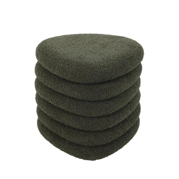 Maestro Furniture Lennon Small Triangle Teddy Fabric Storage Ottoman Foot Stool Green