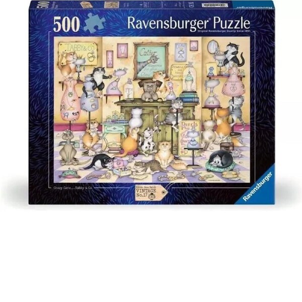 Ravensburger Puzzle 500pc - Crazy Cats Tabby & Co.
