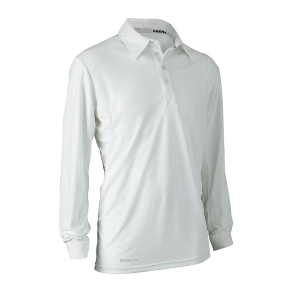 Kookaburra Sport Predator Lightweight Cricket Shirt Long Sleeve White Small Boy