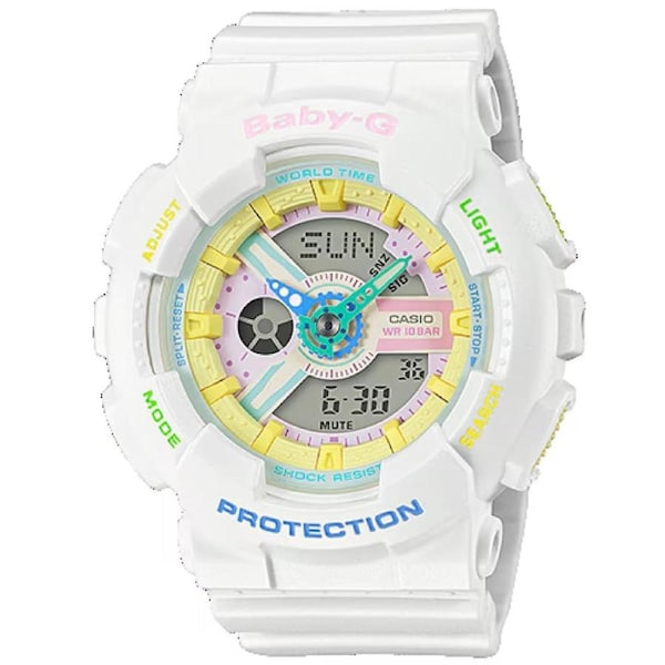 Casio Baby-G White 100m Women's or Girls Digi-Analog Sports Watch BA-110TM-7A