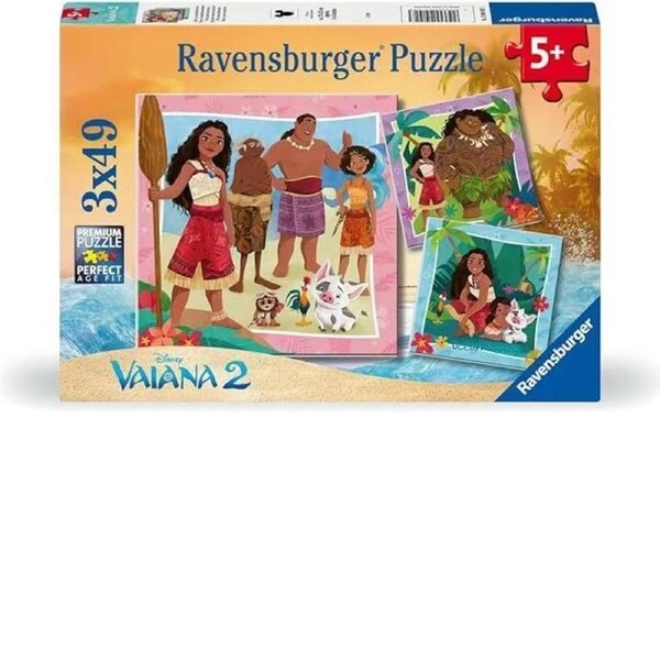 Ravensburger Puzzle 3x49pc - Disney Moana 2 On to New Adventures