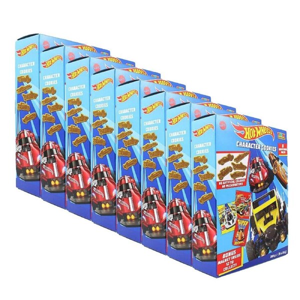 8PK 8pc Hot Wheels Character Vehicle Shaped Cookies 200g Confectionery Snack