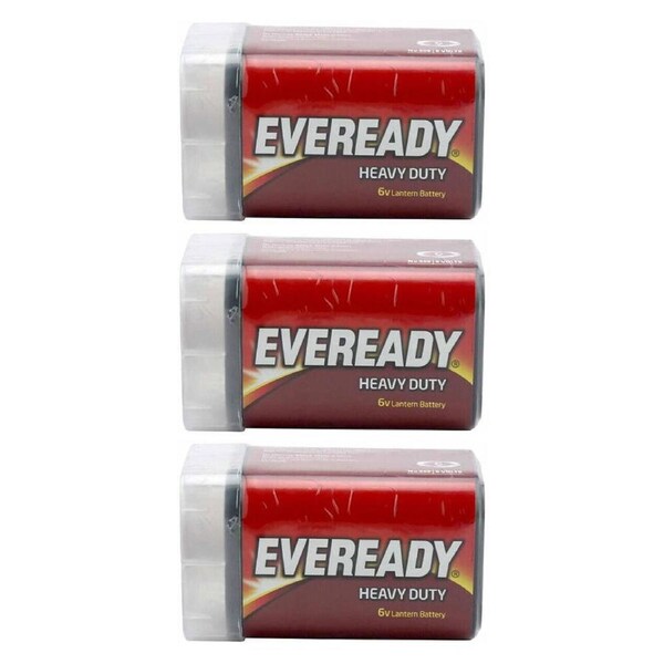 3PK Eveready 6V Latern Zinc-Carbon Powered Battery Single Use For Most Devices