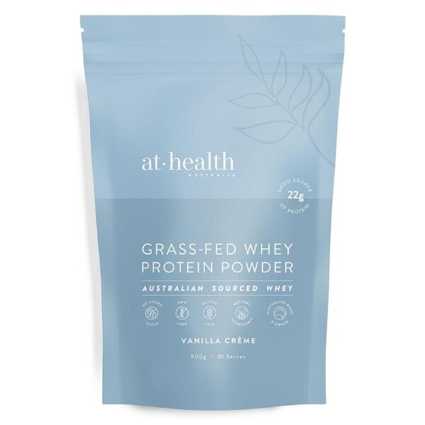 At Health Australia Grass-Fed Whey Protein Powder Vanilla 900g