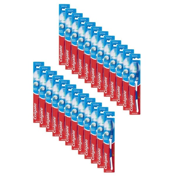 24PK Colgate Extra Clean Toothbrush Medium Dental Oral Care Teeth Cleaner