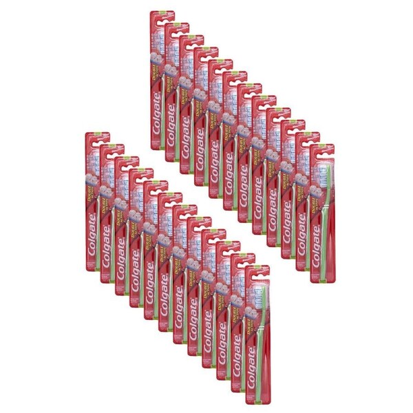24PK Colgate Double Action Toothbrush Medium Dental Oral Care Teeth Cleaner
