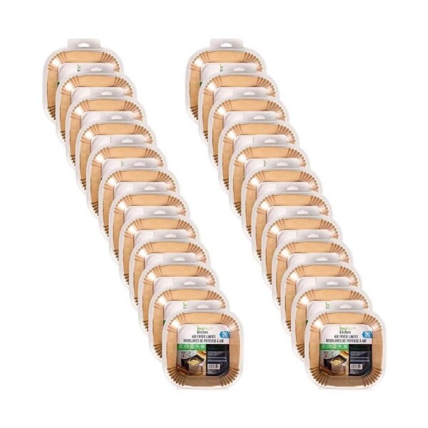 24PK 50pc Ideal Kitchen Air Fryer Paper Disposable Square Liner Sheet 16x4.5cm