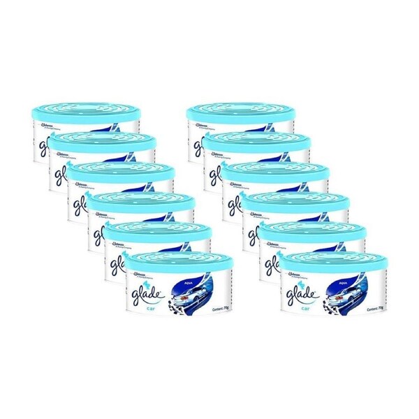 12PK Glade Mini Gel Auto Car Aqua Air Freshener 70g Odour Eliminator Scented