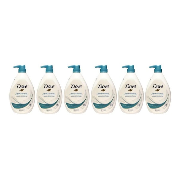 6PK Dove Cream Gentle Exfoliating Body Wash 1L Moisturising Bath Care Soothing