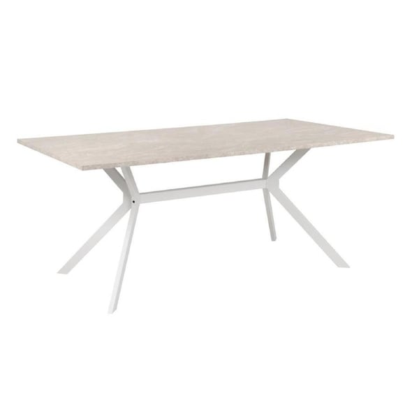 Onex Dining Table Modern 180W x 90D Sandstone and White