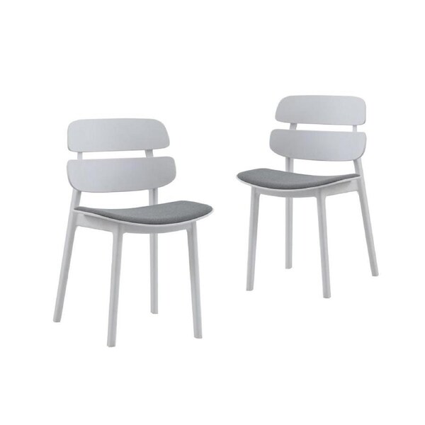Daphne Dining Chairs PP Upholstered Seat White (set of 2)