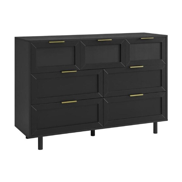 Quincy Tallboy Dresser Chest 7 Drawers Black