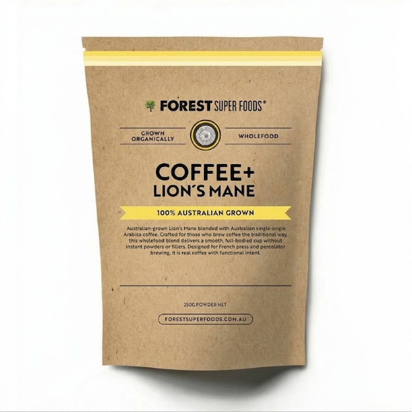 Australian Coffee + Lions Mane Mushroom