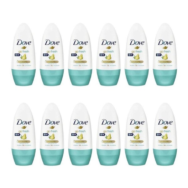12PK Dove Go Fresh Roll On Deodorant Pear & Aloe Vera 50ml Anti-Perspirant