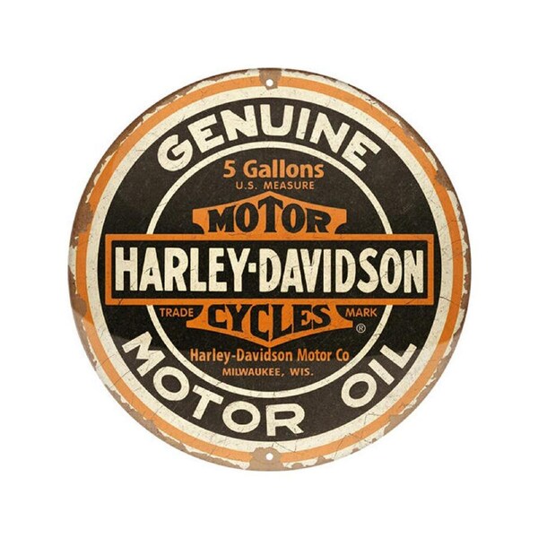 Nostalgic-Art Round Vintage Harley-Davidson Metal Decorative Sign 35x35x0.5cm