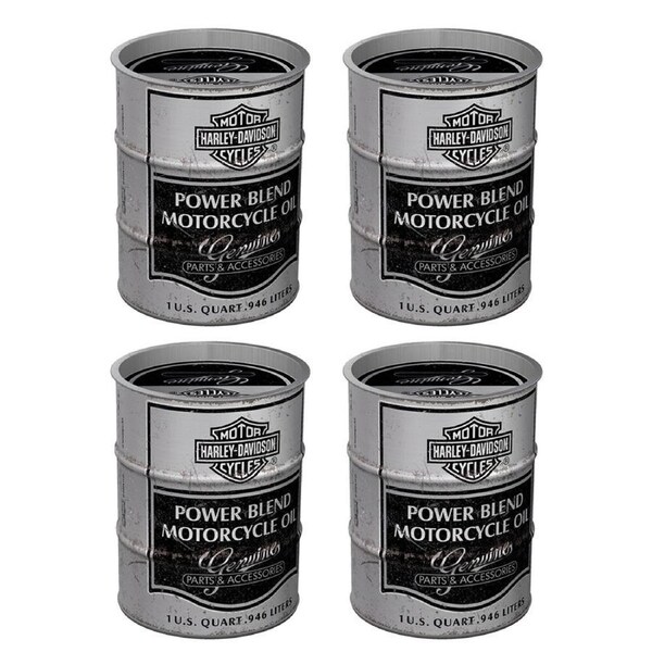 4PK Nostalgic-Art Harley-Davidson Oil Barrel Money Box/Decoration 9.3x9.3x11.5cm