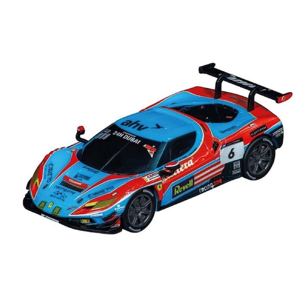 Carrera Ferrari 296 GT3 - No 6 24H 1:43 Dubai Slot Car Kids Toy Blue/Red