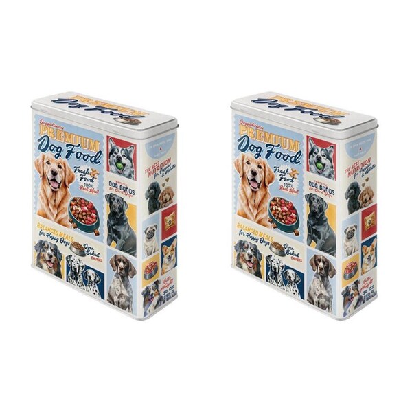 2PK Nostalgic-Art Premium Dog Food Tin Storage Box/Decoration XL 8x19x26cm