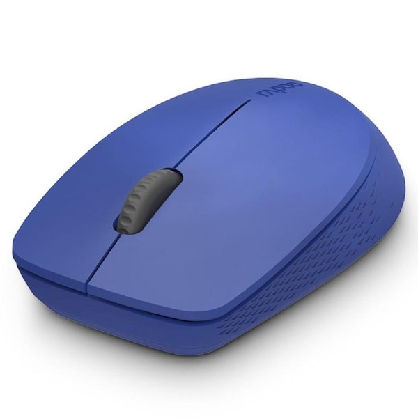 Rapoo M100 2.4Ghz & Bluetooth 3 / 4 Quiet Click Wireless Mouse Blue - 1300Dpi Connects Up To 3 Devices, 9 Months Battery Life