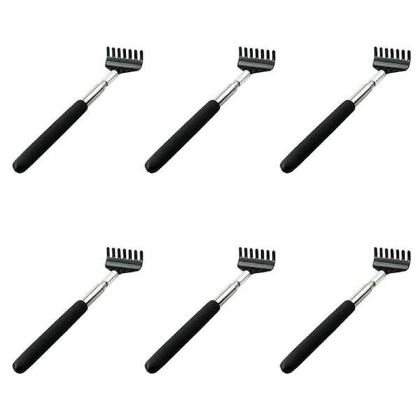6PK Telescopic Portable Extendable Handle Back Scratcher Massaging Tool Assorted