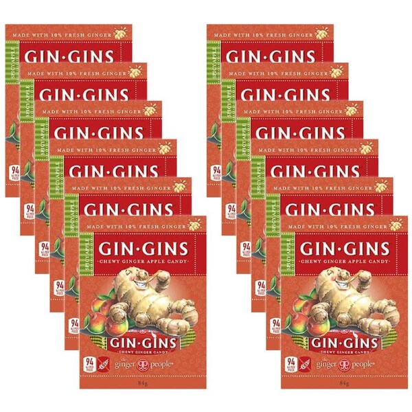 12PK The Ginger People Gin Gins Spicy Ginger-Apple Flavoured Candy Lollies 84g