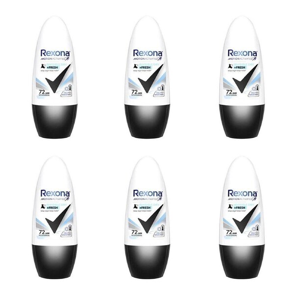 6PK Rexona Women 72hr Anti-Perspirant Roll On Deodorant 45ml Invisible Dry