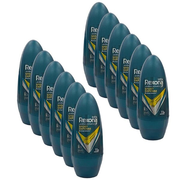 12PK Rexona Sport Defence Anti-Perspirant Underarm Roll On Deodorant 45ml