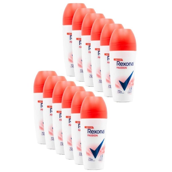 12PK Rexona Women 72-Hour Anti-Perspirant Roll On Deodorant 45ml Passion