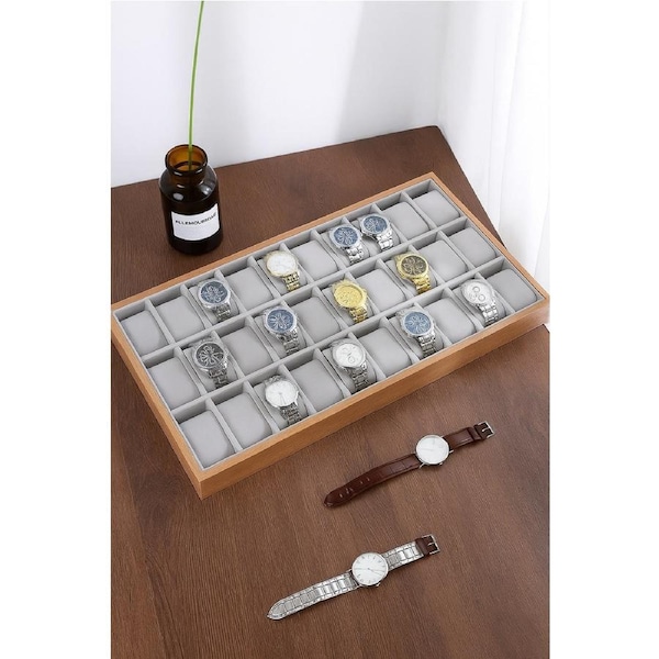 30-Grid Watch & Jewellery Tray Organiser Display Case Holder – Velvet Drawer Insert