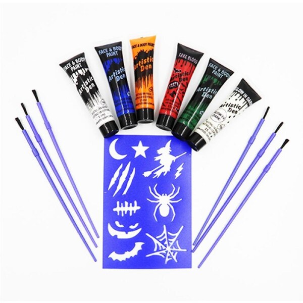 6 x 15ml Halloween Face Paint Set