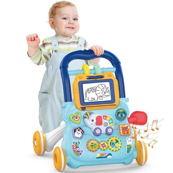 Nevenka Learning Walker with Drawing Board Music for 6-12 Month-Blue
