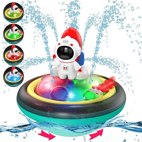 Nevenka Baby Bath Toys with LED Automatic Spray Water for Bathtub Pool-Rocket