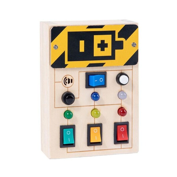 Nevenka Busy Board Wooden with LED Light Switch for 1+ Year Old Baby