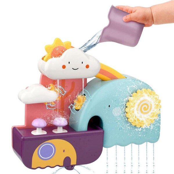 Nevenka Baby Bath Toys for 6 Months+ Fun Bathtub Elephant Waterwheel