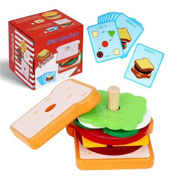 Nevenka Sandwich Stacking Toys for Kids to Develop Fine Motor Skills