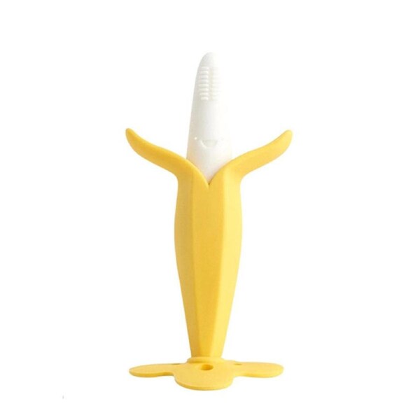 Nevenka Cute Banana Baby Teether Toys Soft Silicone for Sore Gums Relief
