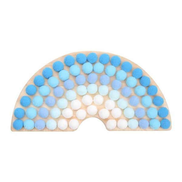 Nevenka Wooden Peg Board Beads Puzzle for Toddlers Montessori Toys-Blue