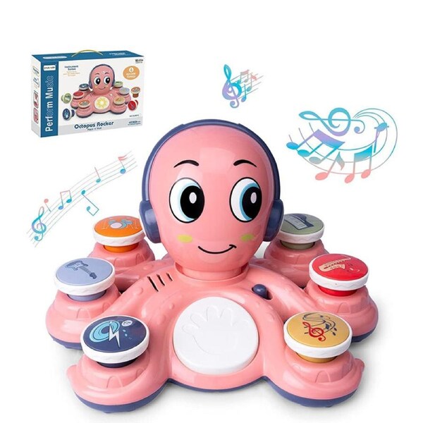 Nevenka Octopus Musical Toys with Light & Sound for Baby 18+ Months-Pink