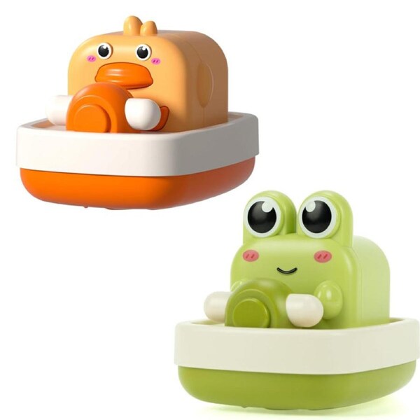 Nevenka 2 Pcs Wind-up Boating Frog & Duck for Baby Cute Bathtub Toy