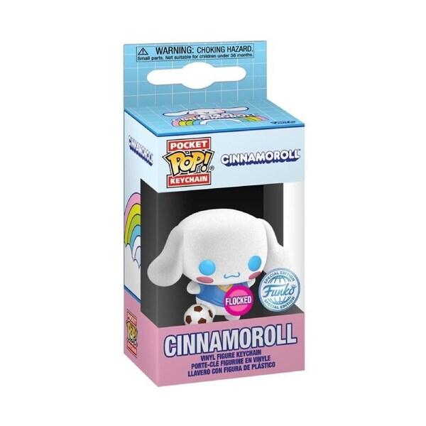 Funko Pocket Keychain Sanrio - Cinnamoroll (with Soccer Ball) FLOCKED