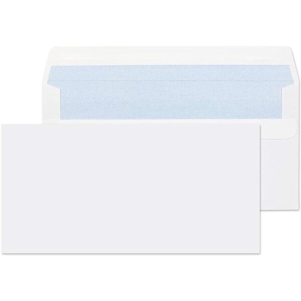 Pack of 50 DL White Self Seal envelopes & mailing Posting, Letter Envelopes, Ideal for Everyday Home, Office & Commercial Use, 110 x 220mm, No Window Envelopes Mail Posting Supplies