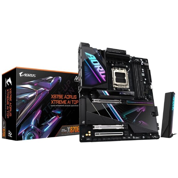 Gigabyte X870E AORUS XTREME AI TOP AMD AM5 ATX Motherboard 4x DDR5~256GB,3x PCIe x16, 4x M.2, 4x SATA 6, 10x USB 3.2, 6x USB2.0, 2x USB-C, X870E AORUS XTREME AI TOP